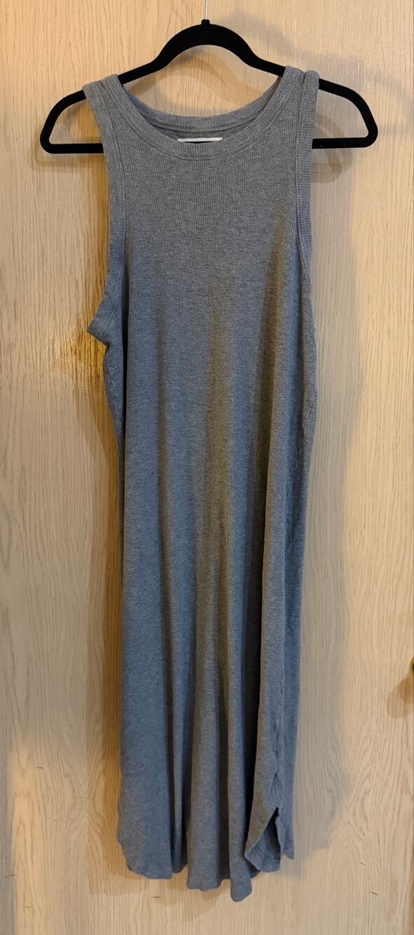 Gray Sleeveless Tank Maxi Dress - Casual Everyday